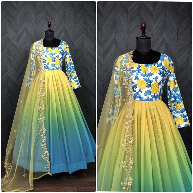 Estaa 17 Wedding Wear Heavy Long Anarkali Kurti With Dupatta